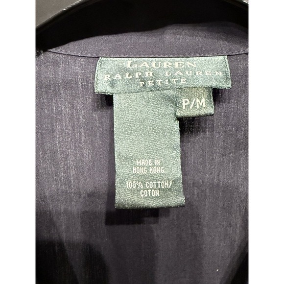 Vtg Lauren Ralph Lauren Wrap Blouse Womens PM Long Sleeve Two Collared Options - Picture 5 of 8